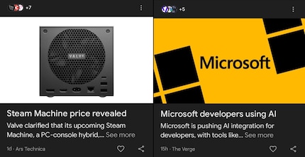 Screenshot dei titoli modificati in Discover.