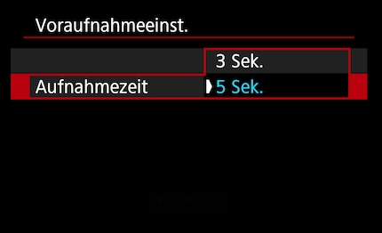 Pre-Recording gibt es auch bei Video.