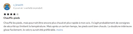 Tout le monde ne trouve pas la température du chauffe-pieds suffisante.