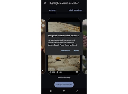 Die für Vorlage ausgewählten Medien kann ich nur nutzen, wenn ich sie hochlade.