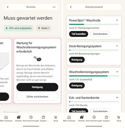 Ich drücke auf «Reinigung», es passiert einfach nichts.