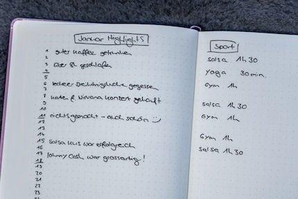 Meine Highlight-Liste und mein Sporttracking sind mit wenig Aufwand verbunden und zeigen dennoch grosse Wirkung.