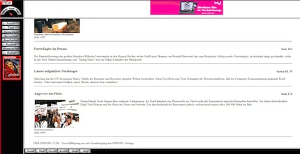 So sah die Website von Spiegel Online Ende 1996 aus.