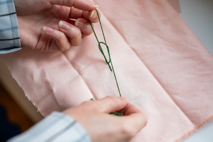 So sieht Schlaufe Nummer zwei aus, bevor sie ganz fest sitzt.