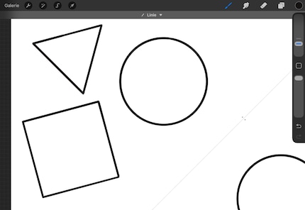Für gleichmässige Formen gibt es die Quickshape-Funktion.