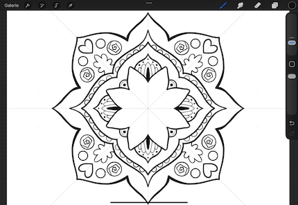 Für ein reizvolleres Gesamtbild wechsle ich zwischen zwei Pinseldicken.