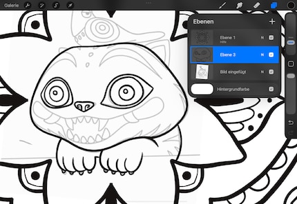 Den süssen Tiger Derpy hole ich mir als Vorlage und zeichne ihn einfach nach.