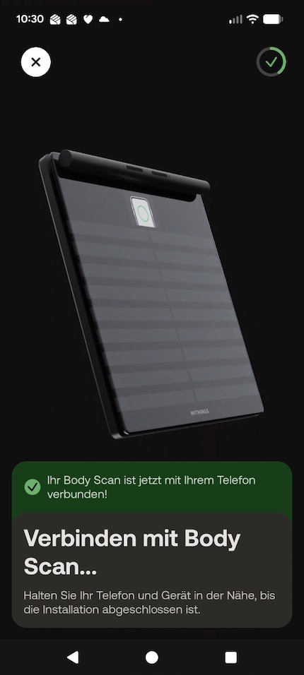 Die Withings-App führt durch die Einrichtung der Waage.