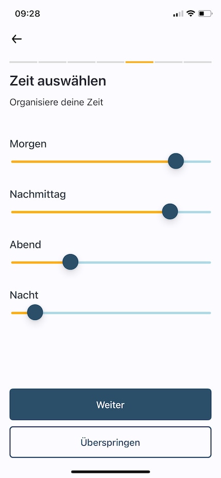 Wann sie abgespielt werden, lege ich über die Slider fest.