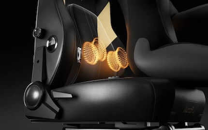 Die Massage ist eine Vibration, die durch zwei in der Lendenstütze integrierte Motoren angetrieben wird.