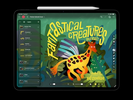 The layer management in Pixelmator Pro helps you create new designs.