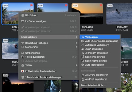 Bearbeitungs-Routinen auf mehrere Bilder anzuwenden ist möglich. Aber etwas umständlich.