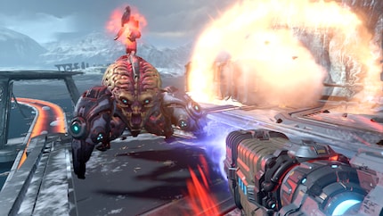 Ein grosser Schritt für die Menschheit, oder so. «Doom Eternal» auf der Switch.