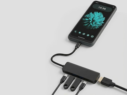 The Nexphone with its USB-C hub.