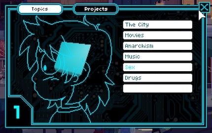 Das Themensystem erfasst Maras Wissensstand in verschiedenen Bereichen.