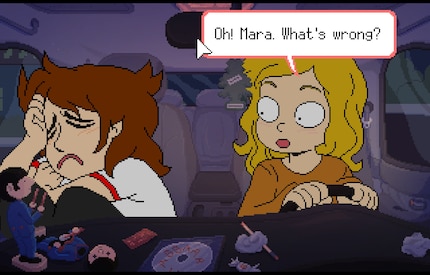 Nach einem Abend in einer Bar mit einer alten Freundin ist Mara sichtlich angeschlagen.