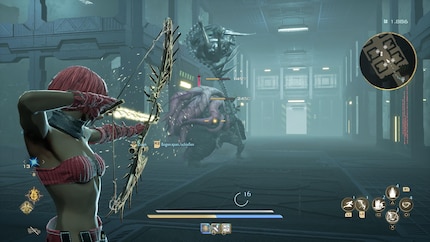 Die magische Sekundärwaffe meiner Wahl: «Der Langbogen des Herrschers» mit dem ich Gegner auch aus der Ferne nerve.