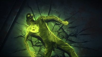 Toxic in an explicit scene: on the Switch version, the intimate area is covered by a black bar.