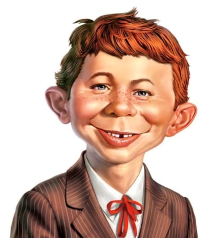 Con il suo famoso ghigno, Alfred E. Neuman divenne un simbolo dell'umorismo anarchico della rivista MAD.