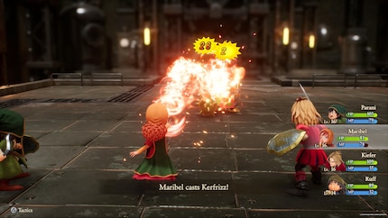 Im Gegensatz zum Original sehe ich meine Charaktere beim Kämpfen. So kommen deren Animationen gut zur Geltung.
