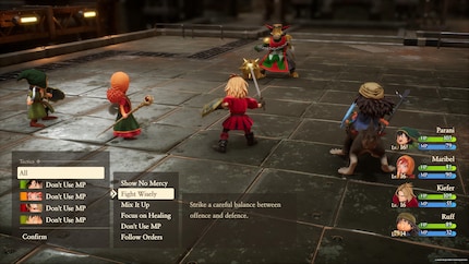 Statt ständig selbst Kampfbefehle zu erteilen, kann ich diverse automatisierte Handlungen auswählen.