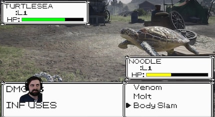 The turn-based combat system is visibly orientated towards classic creature RPGs, but remains anchored in the RDR2 game and animal world.