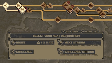 Beim Abfahren kann ich wählen, welche Station wir als nächstes ansteuern.