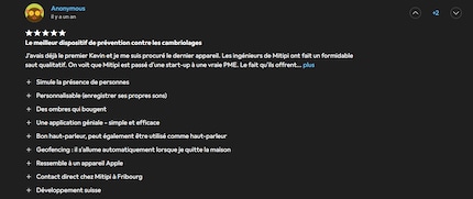 Voici l’évaluation aux airs de louanges rédigée par un membre de Mitipi.