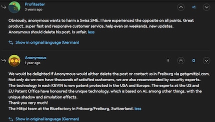 Retailers and manufacturers can respond openly to comments and reviews.