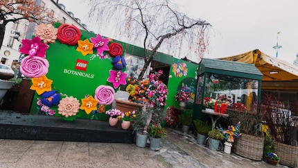 Der Pop-Up-Store von Lego auf dem Viktualienmarkt in München.