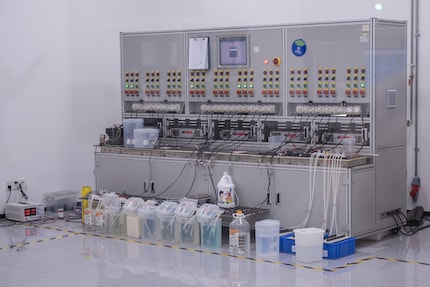 Hier wird getestet, wie sich die Wassertanks verhalten.