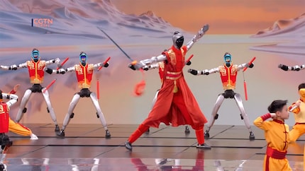 The H2 from Unitree towers above the smaller G1 models.