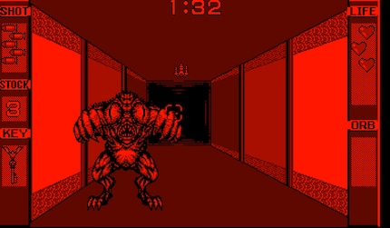 Retro-Horror in rotem 3D.