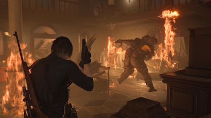 Mit Leon spiele ich standardmässig in der Third-Person-Perspektive.