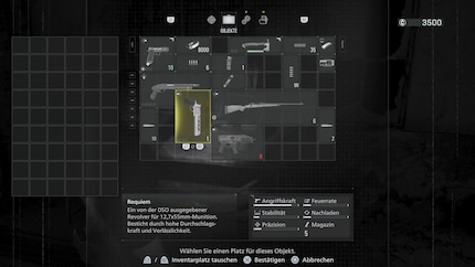 Leon hat mehr Platz im Inventar als Grace. Trotzdem muss ich manchmal «Tetris» mit Waffen spielen, damit alles reinpasst.