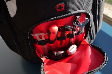 Das kleinste Fach an der Frontseite.