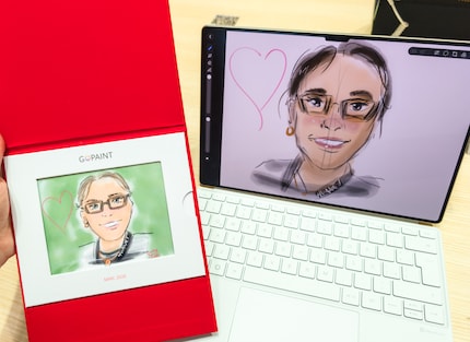 Huawei wirbt mit ihrer Mal-App. Darum darf ich mein Kunstwerk gleich ausdrucken lassen.