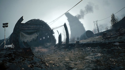 A devastated open-world environment from «Terminator: Survivors». According to the developer, the believable design of the game world is central to the atmosphere.