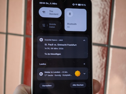 Screenshot mit Termin gemacht und der Essential Space fragt direkt nach, ob das ein To-Do sein soll.