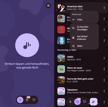 Meine Lieblingsfunktion «Now Playing» ist praktisch.