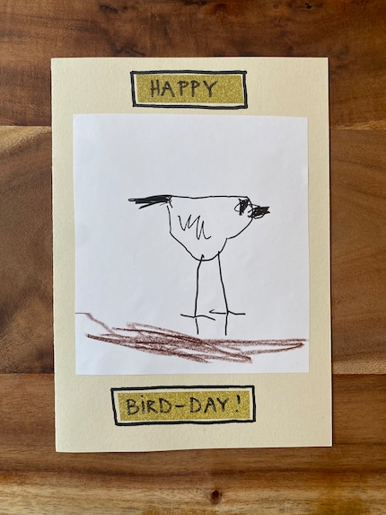 Diese Kreation von Kind und Vater sorgte für herzliches Lachen bei der Beschenkten.