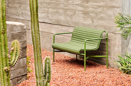 Ob der Boden oder der Pflanzentopf – Grün passt zu Terrakotta.