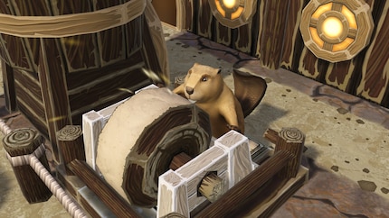 Am Zahnschleifstein schärfen Biber abgebrochene Zähne nach.