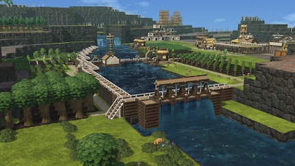 Diese Schleuse lässt sich schließen. Das aufgestaute Wasser nutze ich als Reservoir.