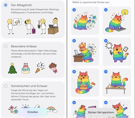 Meine Stickersammlung, mit KI erstellt. Immerhin ein bisschen knuffig?!