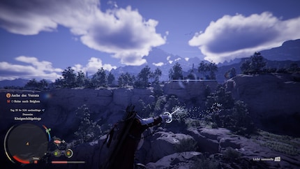 Reflektiere ich das Licht mit meinem Schwert, werden mir Abyss-Artefakte und Teleporter angezeigt.