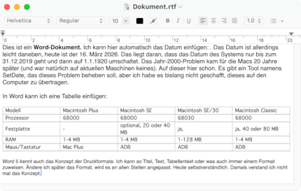 Het document in RTF-indeling wordt correct weergegeven in TextEdit.
