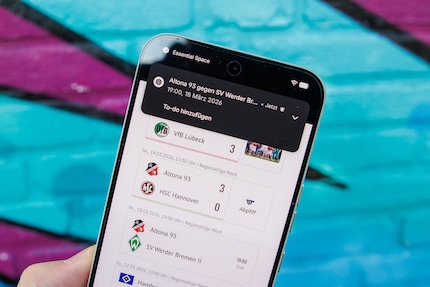 Screenshot mit Termin gemacht und der Essential Space fragt direkt nach, ob das ein To-Do sein soll.