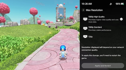 Für den «1080p High Quality»-Modus benötigst du eine Download-Rate von mindestens 15 Mbit/s.