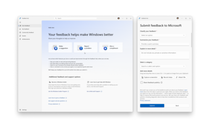 Über den neuen Feedback Hub will Microsoft erfahren, wo sich Windows 11 weiter verbessern lässt.